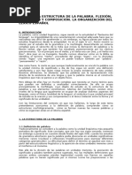 Tema 12: La Estructura de La Palabra. Flexión, Derivación y Composición. La Organización Del Léxico Español