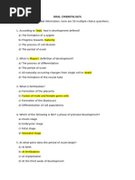 Oral Embryology Questions