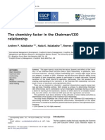 The Chemistry Factor in The Chairman/CEO Relationship: Andrew P. Kakabadse, Nada K. Kakabadse, Reeves Knyght