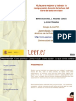 Guía para Mejorar y Trabajar La Comprensión Durante La Lectura Del Libro de Texto en Clase. Secundaria. Emilio Sánchez Miguel