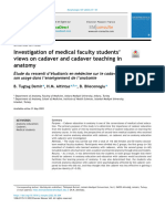 Morphologie - Demir - Investigation of Medical Faculty Students' Views On Cadaver and Cadaver Teaching in Anatomy.