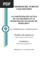 La Participación Activa de Las Mujeres en La Búsqueda de Igualdad de Derechos