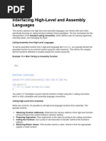 (Assembly) Interfacing With High Level Language