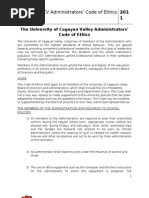 The University of Cagayan Valley Administrators' Code of Ethics