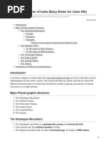 Physical Features of India Notes For Class 9th