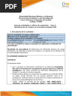 Guía de Actividades y Rúbrica de Evaluación - Fase 3. Identificación de Riesgos en La Gestión Integrada HSE