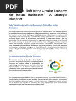 Imperative Shift To The Circular Economy For Indian Businesses - A Strategic Blueprint