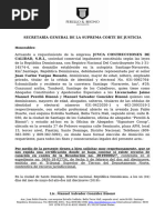 Solicitud de Certificacion de No Recurso de Casacion