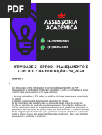 Atividade 2 - Eprod - Planejamento e Controle Da Produção - 54 - 2024