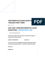 Mathematics Exam Questions For Jss3 First Term