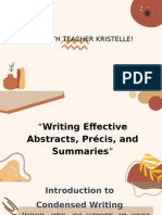 Abstract Precis and Summary