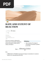 Rate and Extent of Reaction