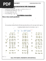 Linear Equation in Two Variable Very Helpful - X