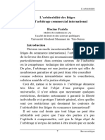 L'arbitrabilité Des Litiges Dans L'arbitrage Commercial International