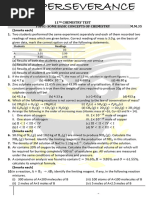 11th Chemistry Test (Some Basic Concepts of Chemistry) - 01.09.24