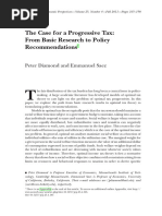 Diamond Saez 2011 The Case For A Progressive Tax From Basic Research To Policy Recommendation