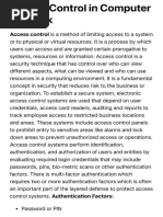 Access Control in Computer Network