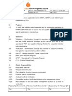 8.5.3 Procedure For CCP OPRP Validation