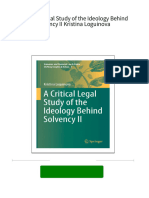 Get A Critical Legal Study of The Ideology Behind Solvency II Kristina Loguinova Free All Chapters