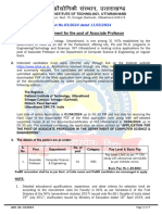 Advertisement For The Post of Associate Professor: Advt - No.03/2024 Dated 11/03/2024