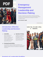 Emergency Management Leadership and Decision Making