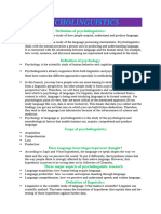 Psycholinguistics View of Language