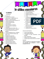 3 AÑOS BRENDA Lista de Útiles 4 Años