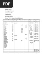 Group 4 Costing - Chicken Ballotines