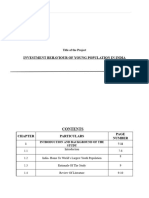 Investment Behaviourof Young Populationin India