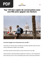 Top 150 Des Sujets de Conversation Avec Une Fille Pour Gagner Ses Faveurs