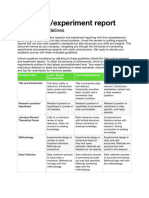 Experiment Report Guidelines and Evaluation