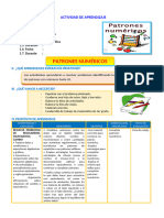 d2 A1 Sesión Mat. Patrones Numéricos