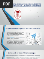 Topic-The Factors of Competitive Advantage of A Business