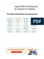 Các Tên Riêng Phổ Biến Sẽ Không Được Đánh Vần Trong IELTS Listening