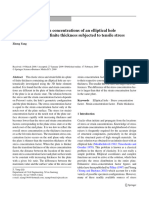 The Stress and Strain Concentrations of An Elliptical Hole in An Elastic Plate of Finite Thickness Subjected To Tensile Stress