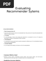 Evaluating Recommender Sytems