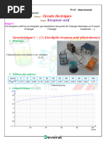 Cours - Sciences Physiques Thème 1 Circuits Électriques Chap5 Récepteur Actif - 2ème Math (2022-2023) MR Fezai Mourad