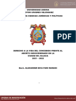 DERECHO A LA VIDA DEL CONCEBIDO FRENTE AL ABORTO INDISCRIMINADO EN LA CIUDAD DE JULIACA 2021 - 2022