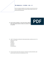 RECUPERAÇÃO PARALELA DE QUÍMICA – 3º TRIMESTRE – AT1- 3º ANO