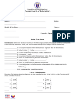 Quiz For Fractions