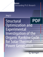 Structural Optimization and Experimental Investigation of The Organic Rankine Cycle For Solar Thermal Power Generation. Jing Li (2015)