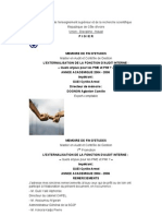 L'externationalisation de L'audit Interne