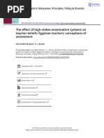 The Effect of High-Stakes Examination Systems On Teacher Beliefs