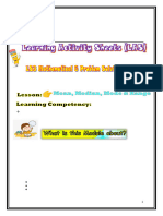 LS3 LAS (Mean, Median, Mode and Range)