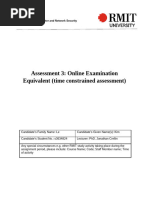 Assessment 3: Online Examination Equivalent (Time Constrained Assessment)