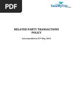 Related Party Transactions Policy: Last Amended On 25 May, 2022