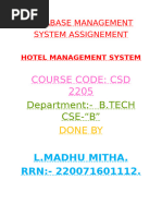 Case Study of DBMS