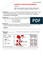 Notion de Génétique Rappel 1