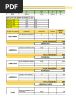 Menu Semanal - Viernes - Higueras