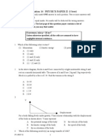 F 5 Mock Examination 16 Physics Paper Ii: (1 Hour)